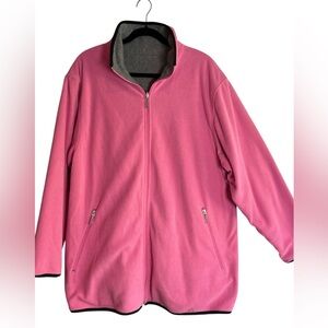 Junonia Reversible Pink and Gray Zippered Sweatshirt Jacket. Size 2X